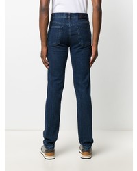 Мужские темно-синие зауженные джинсы от Kiton