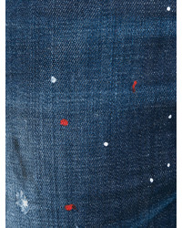 Мужские темно-синие зауженные джинсы от DSQUARED2
