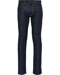 Мужские темно-синие зауженные джинсы от Prada