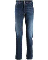 Мужские темно-синие зауженные джинсы от Pt05