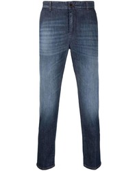 Мужские темно-синие зауженные джинсы от Pt05