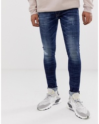 Мужские темно-синие зауженные джинсы от Replay