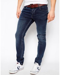 Мужские темно-синие зауженные джинсы от Selected