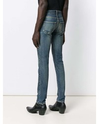 Мужские темно-синие зауженные джинсы от Saint Laurent