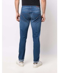 Мужские темно-синие зауженные джинсы от Dondup