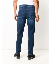 Мужские темно-синие зауженные джинсы от 7 For All Mankind