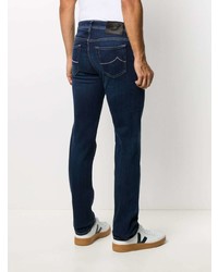 Мужские темно-синие зауженные джинсы от Jacob Cohen