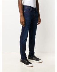 Мужские темно-синие зауженные джинсы от Pt01