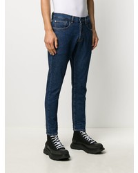 Мужские темно-синие зауженные джинсы от PRPS