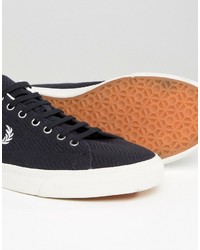 Мужские темно-синие кеды с узором "в ёлочку" от Fred Perry