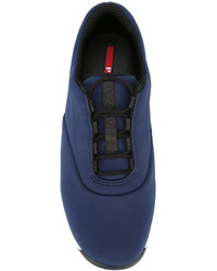 Женские темно-синие кеды от Prada