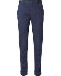 Мужские темно-синие классические брюки в вертикальную полоску от Gant