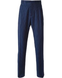 Мужские темно-синие классические брюки в вертикальную полоску от J.W.Anderson