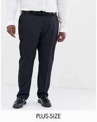 Мужские темно-синие классические брюки в клетку от Burton Menswear