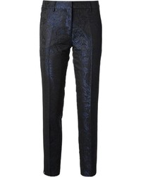Женские темно-синие классические брюки с "огурцами"