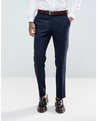 Мужские темно-синие классические брюки с узором "в ёлочку" от Gianni Feraud