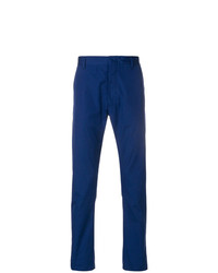 Мужские темно-синие классические брюки с узором "гусиные лапки" от Prada