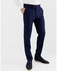 Мужские темно-синие классические брюки с цветочным принтом от Farah Smart
