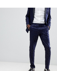 Мужские темно-синие классические брюки с цветочным принтом от Heart & Dagger