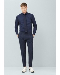 Мужские темно-синие классические брюки от Mango Man
