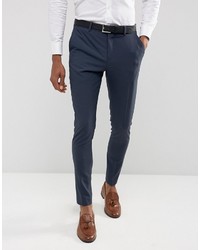Мужские темно-синие классические брюки от Selected