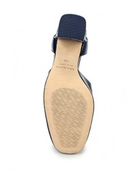 Темно-синие кожаные босоножки на каблуке от MAX&amp;Co