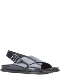 Женские темно-синие кожаные босоножки от Sofie D'hoore