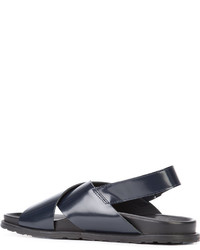 Женские темно-синие кожаные босоножки от Sofie D'hoore