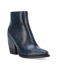 Темно-синие кожаные ботильоны со змеиным рисунком от Chloé