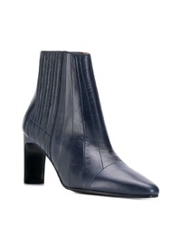 Темно-синие кожаные ботильоны от Michel Vivien