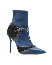 Темно-синие кожаные ботильоны от Malone Souliers