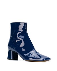 Темно-синие кожаные ботильоны от Rayne