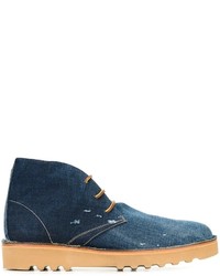 Темно-синие кожаные ботинки дезерты от DSQUARED2
