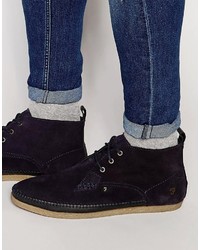 Темно-синие кожаные ботинки дезерты от Farah