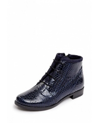Женские темно-синие кожаные ботинки на шнуровке от Alessio Nesca