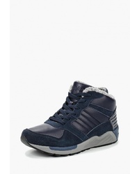 Женские темно-синие кожаные ботинки на шнуровке от Ascot