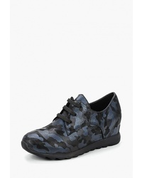 Женские темно-синие кожаные ботинки на шнуровке от Clovis
