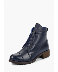 Женские темно-синие кожаные ботинки на шнуровке от Pierre Cardin