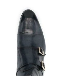 Мужские темно-синие кожаные ботинки челси от Santoni