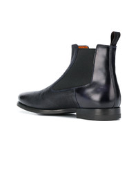 Мужские темно-синие кожаные ботинки челси от Santoni