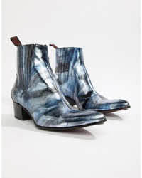 Мужские темно-синие кожаные ботинки челси от Jeffery West