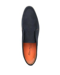 Мужские темно-синие кожаные ботинки челси от Santoni