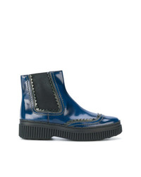 Женские темно-синие кожаные ботинки челси от Tod's