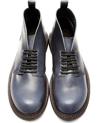 Мужские темно-синие кожаные ботинки от Rick Owens