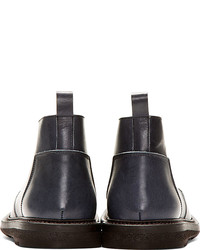 Мужские темно-синие кожаные ботинки от Rick Owens