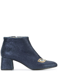 Женские темно-синие кожаные ботинки от Figue