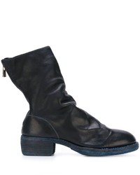 Мужские темно-синие кожаные ботинки от Guidi