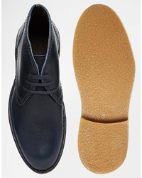 Мужские темно-синие кожаные ботинки от Selected