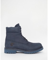 Мужские темно-синие кожаные ботинки от Timberland