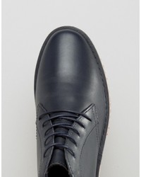 Мужские темно-синие кожаные ботинки от Asos